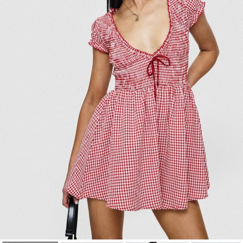 Princess Polly WESCOTT GINGHAM PLAYSUIT RED / WHITE